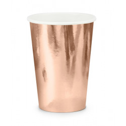 Paper cups - rose gold, 220 ml , 6 pcs.