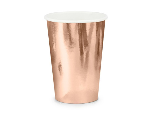 Paper cups - rose gold, 220 ml , 6 pcs.