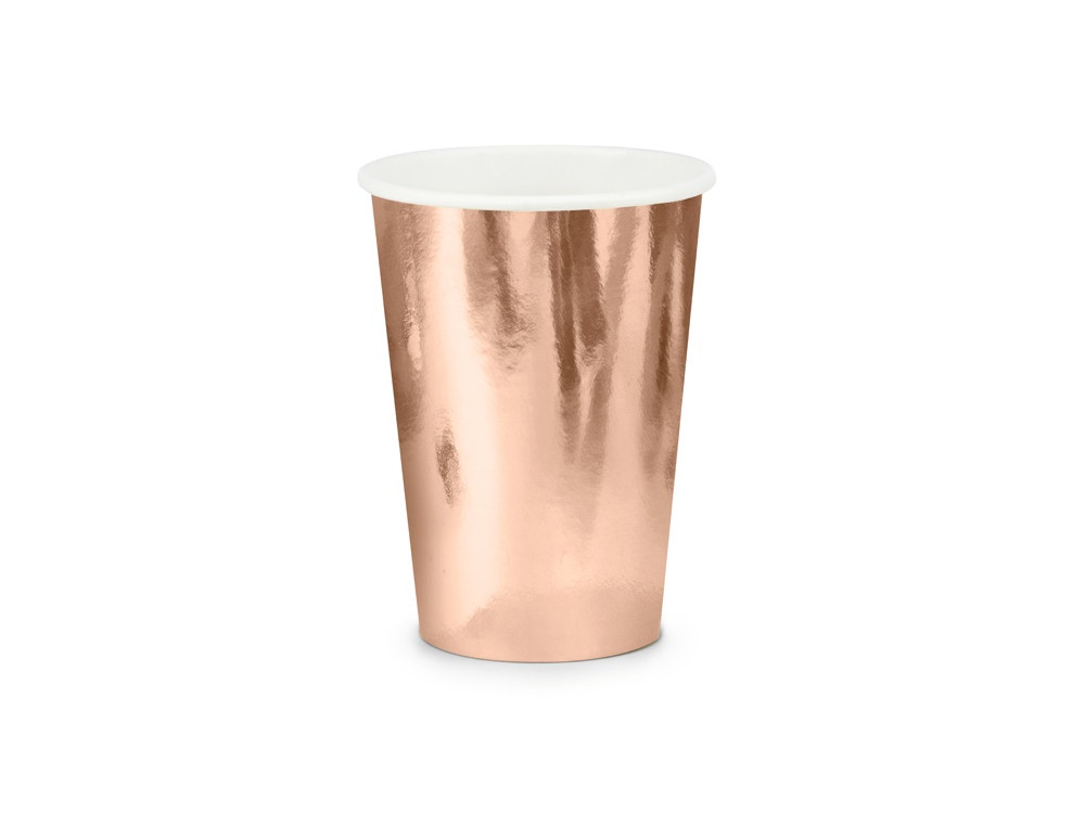 Paper cups - rose gold, 220 ml , 6 pcs.