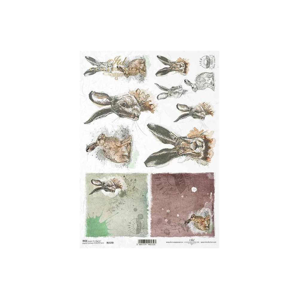 Decoupage paper A4 - ITD Collection - rice, R1570