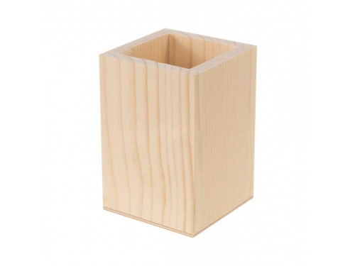 Wooden container, box for pens - 7,5 x 7,5 x 11 cm