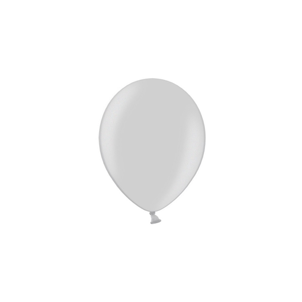 Strong balloons - metallic silver snow, 30 cm, 10 pcs.