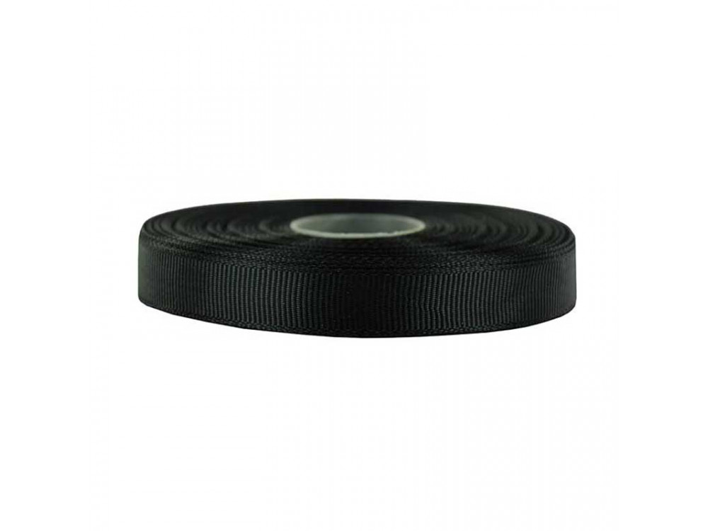 Repp ribbon - black, 12 mm