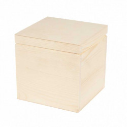 Drewniane pudełko, kasetka - 16 x 16 cm