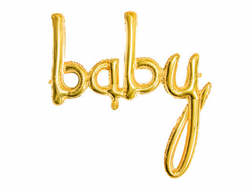 Foil balloon Baby - gold, 73,5 x 75,5 cm