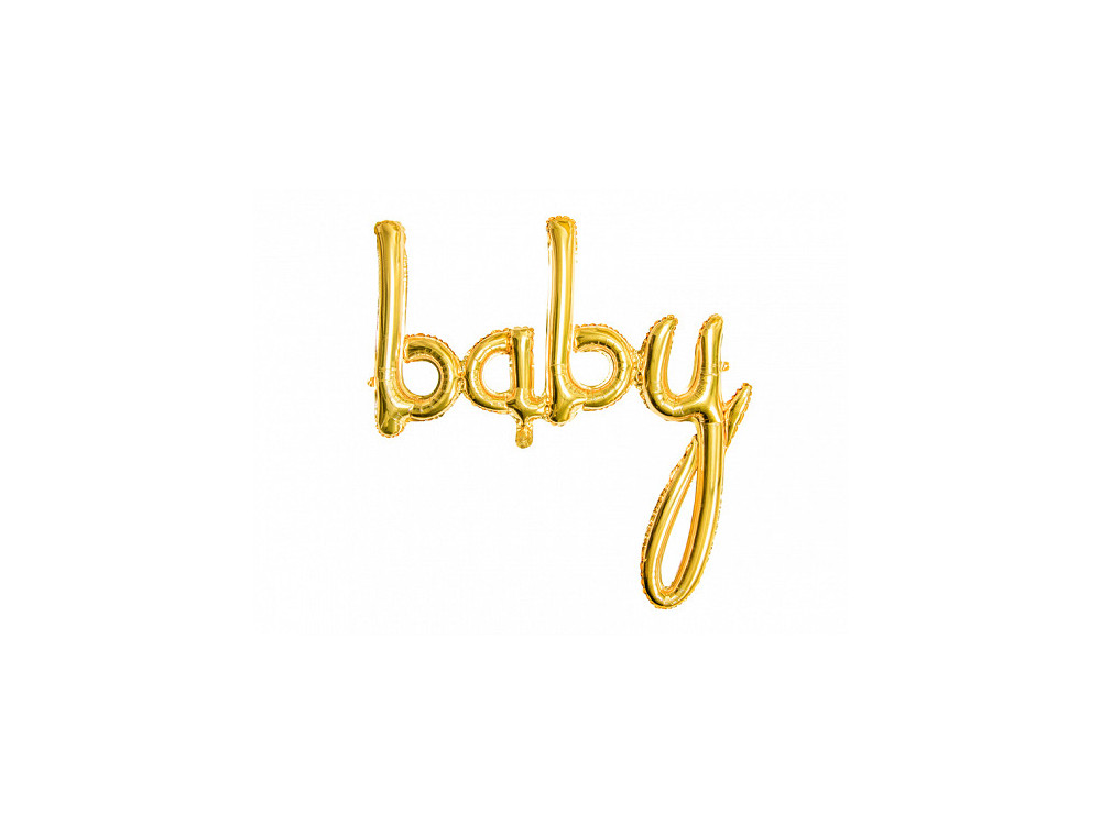 Foil balloon Baby - gold, 73,5 x 75,5 cm