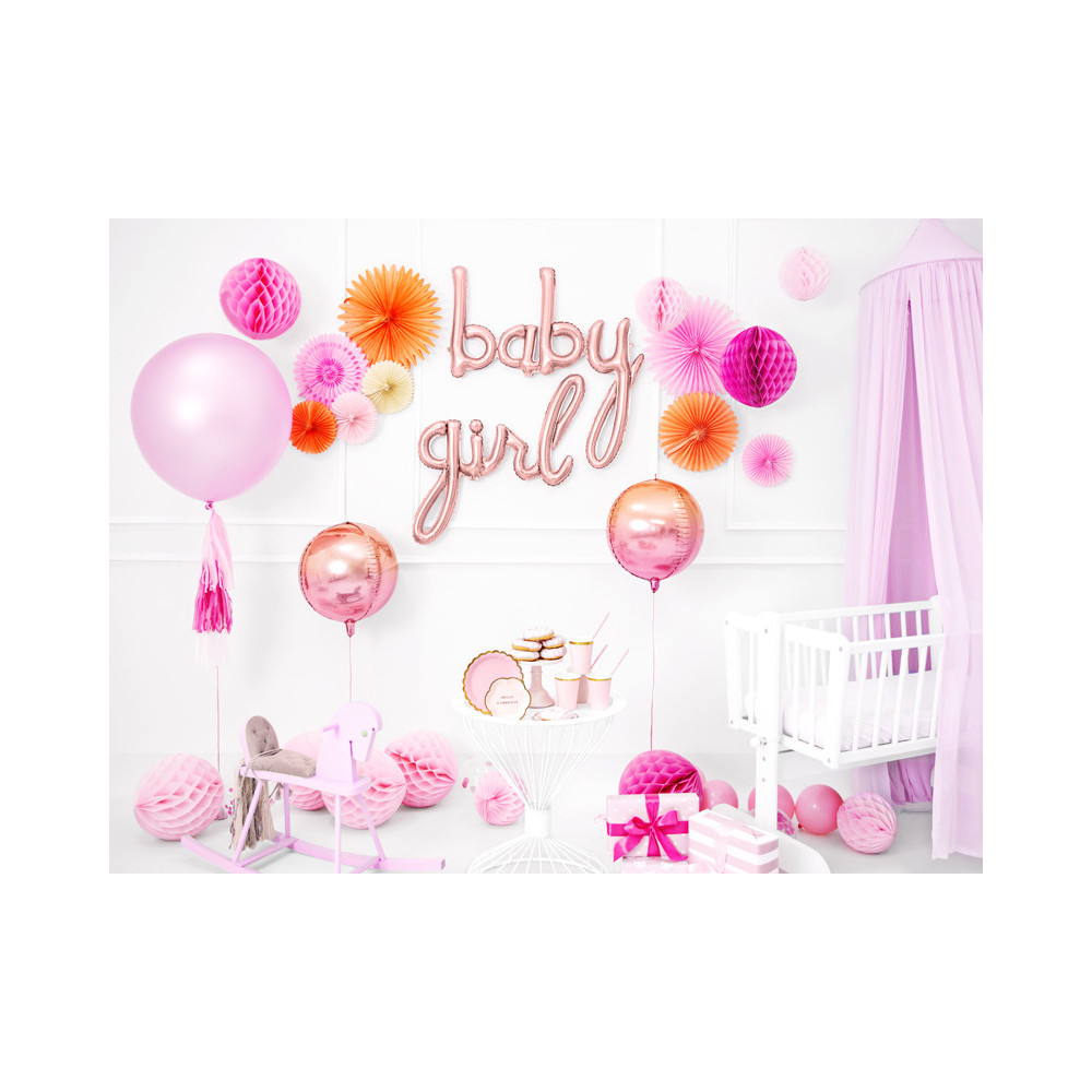 Foil balloon Girl - pink gold, 77 x 70 cm