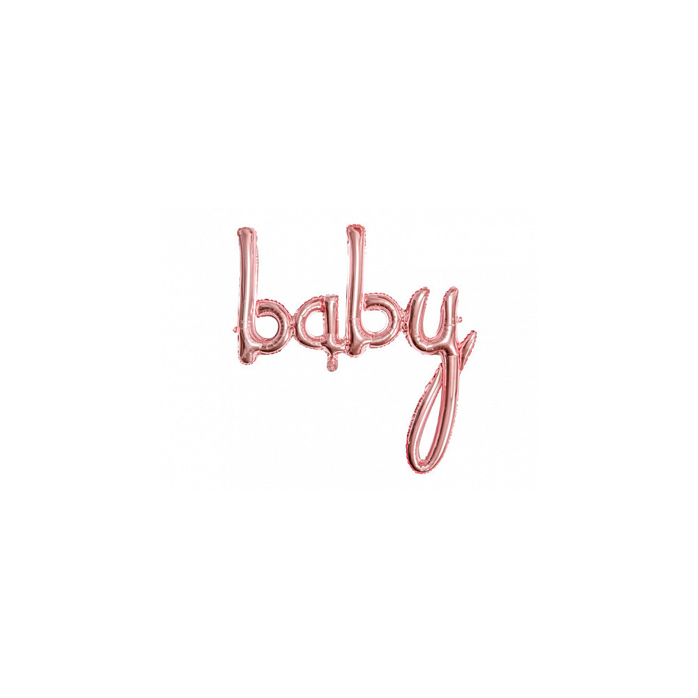 Foil balloon Baby - pink gold, 73,5 x 75,5 cm