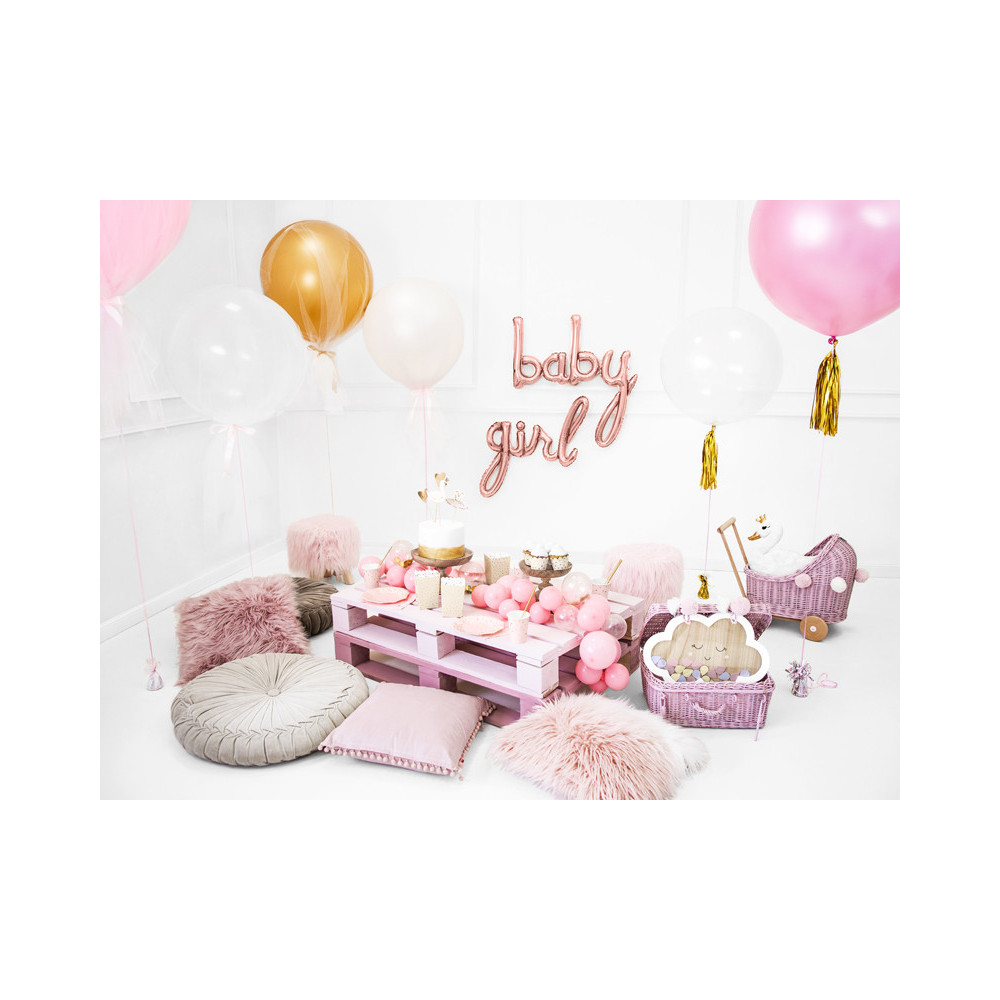Foil balloon Baby - pink gold, 73,5 x 75,5 cm