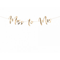 Baner Miss to Mrs - różowe złoto, 76 cm