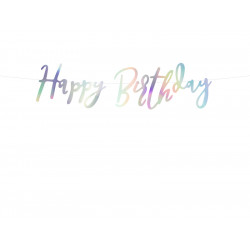Happy Birthday banner - opalescent, 1 pc.