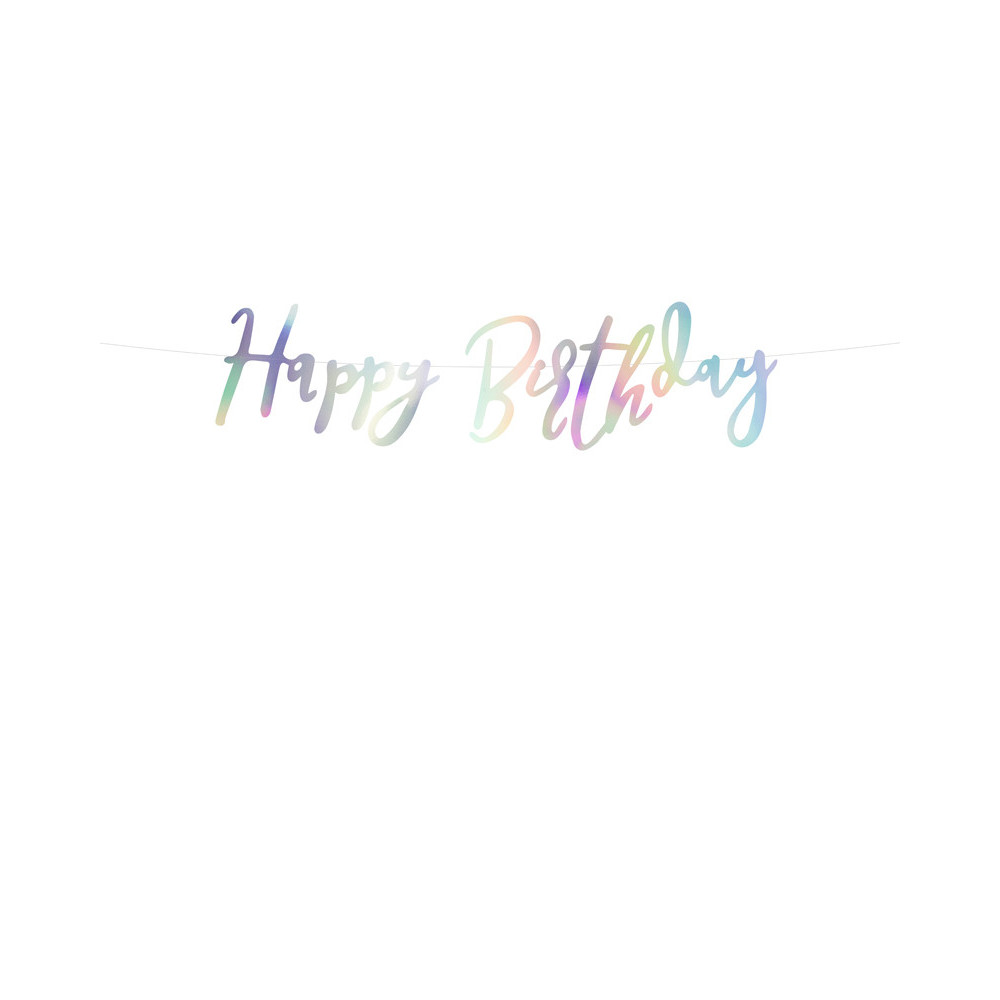 Happy Birthday banner - opalescent, 1 pc.