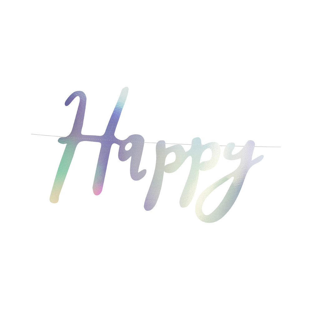 Happy Birthday banner - opalescent, 1 pc.