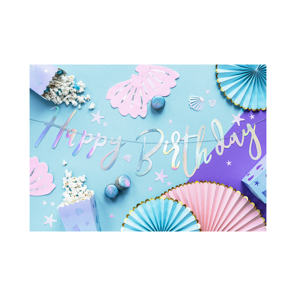 Happy Birthday banner - opalescent, 1 pc.