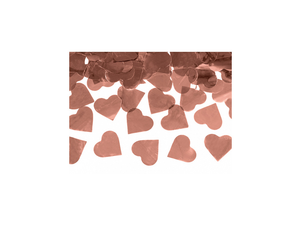Shooting confetti cannon - hearts, pink gold, 60 cm