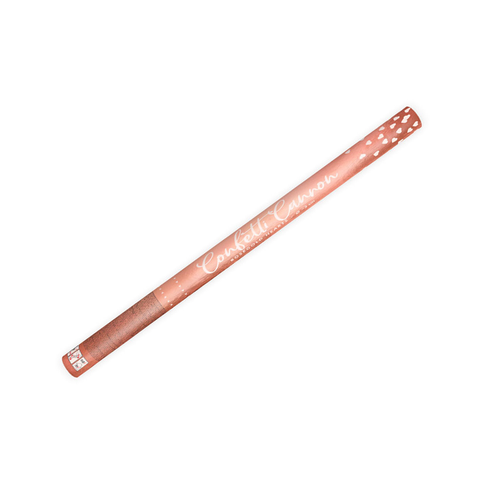 Shooting confetti cannon - hearts, pink gold, 60 cm