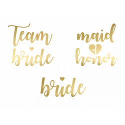 Temporary tattoos Bachelorette Party - gold, 13 pcs.