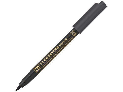 Pisak pędzelkowy ZIG Fudebiyori Metallic - Kuretake - czarny, metaliczny