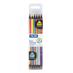 Triangular pencils - Milan - fluo, metallic, 12 colors