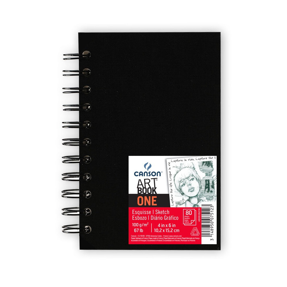 Sketchbook Art Book One 10,2 x 15,2 cm - Canson - black, 80 sheets