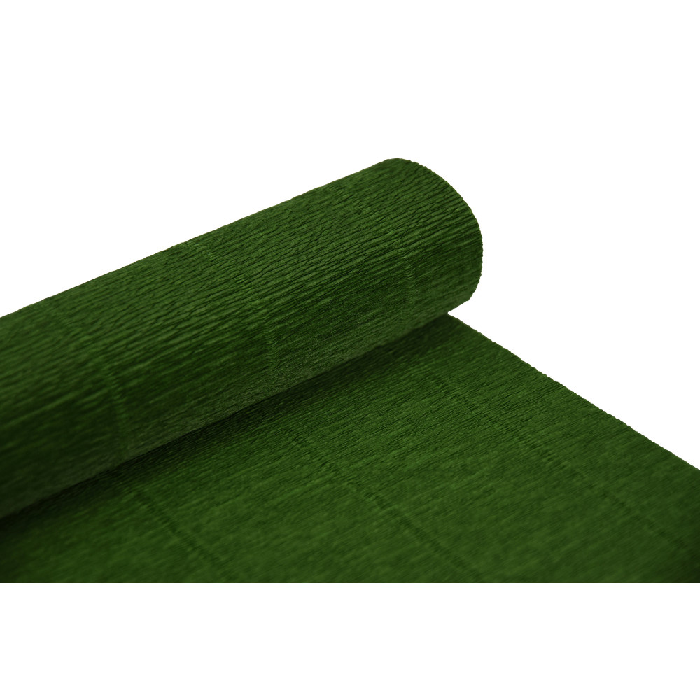 Krepina, bibuła włoska 180 g - Leaf green, 50 x 250 cm