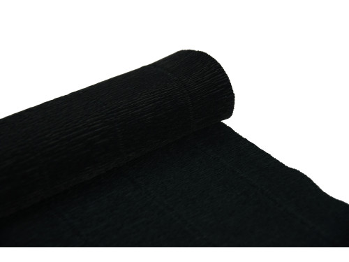 Krepina, bibuła włoska 180 g - Black, 50 x 250 cm