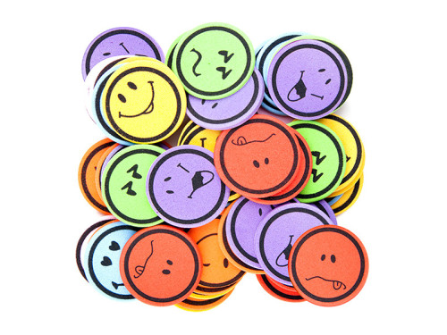 PRINTED FOAM STICKERS - EMOTIONS, 60 PCS