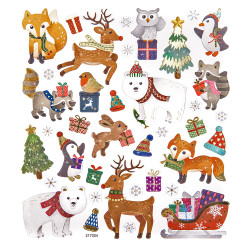 Stickers Winter animals - DpCraft - 38 pcs.
