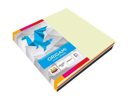 Papier origami - fluo, pastelowy, 20 x 20 cm, 100 ark.