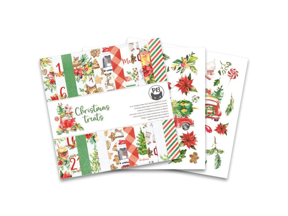 Set of papers 15 x 15 cm - Piątek Trzynastego - Christmas treats