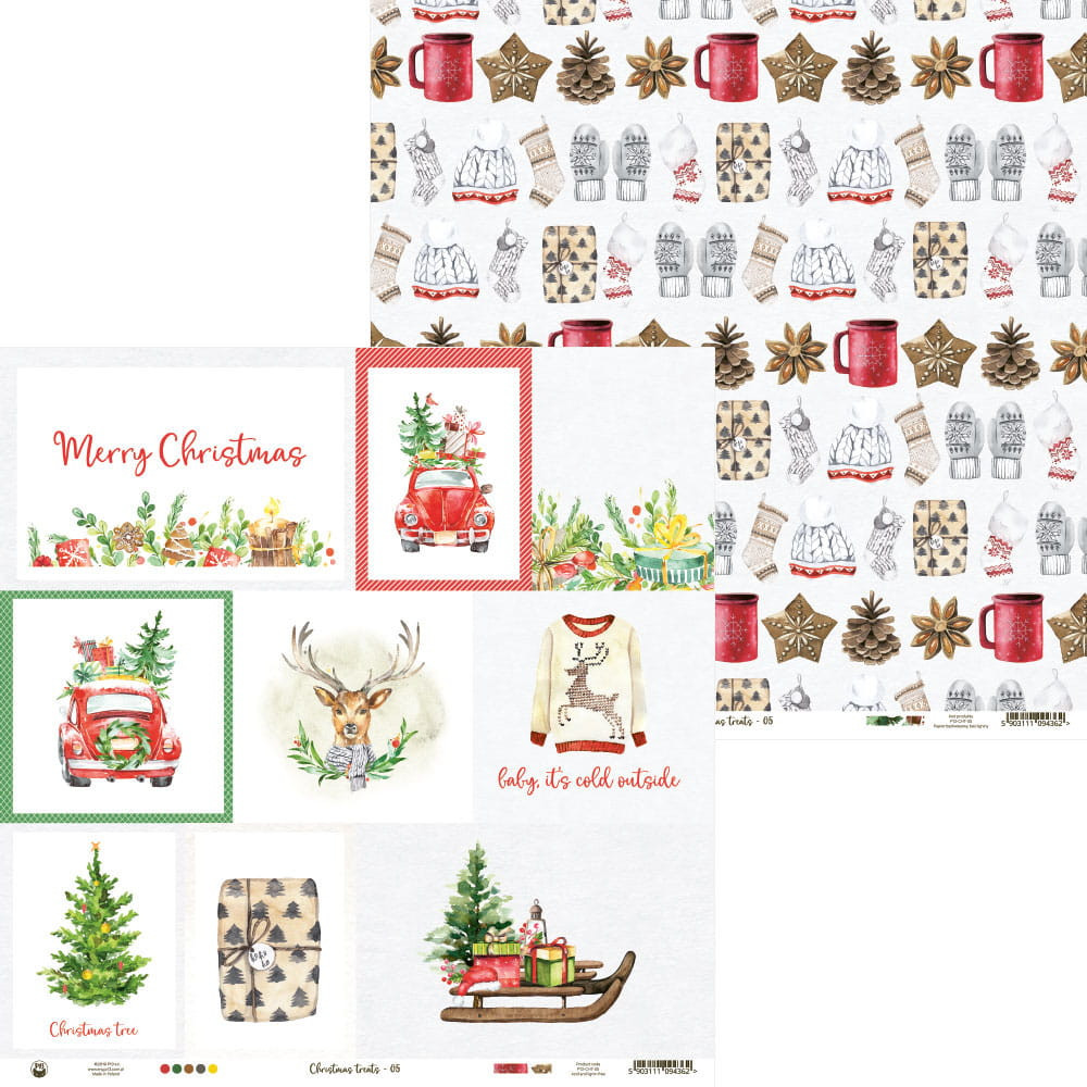 Set of papers 15 x 15 cm - Piątek Trzynastego - Christmas treats
