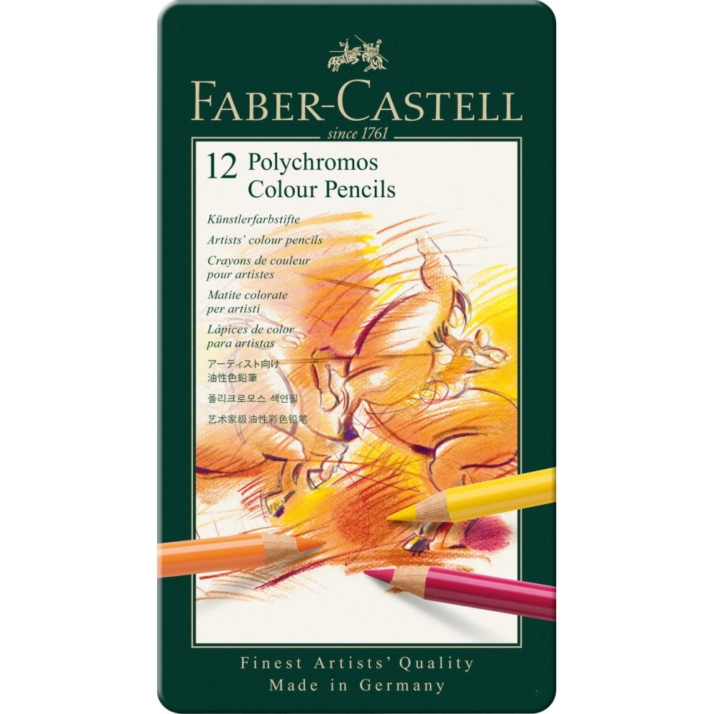 Set of Polychromos pencils in a metal case - Faber-Castell - 12 colors