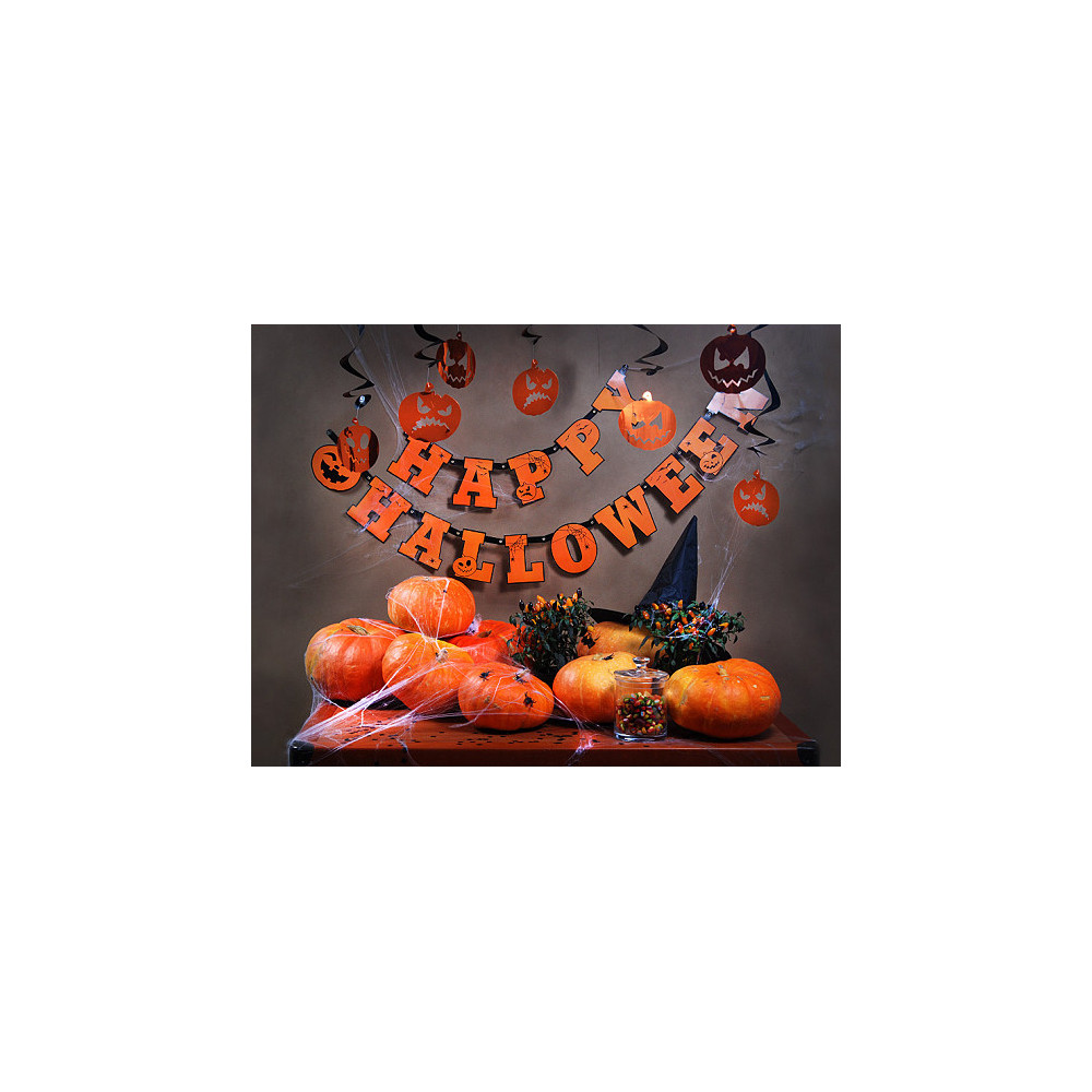 Girlanda Happy Halloween - pomarańczowa, 13 x 210 cm
