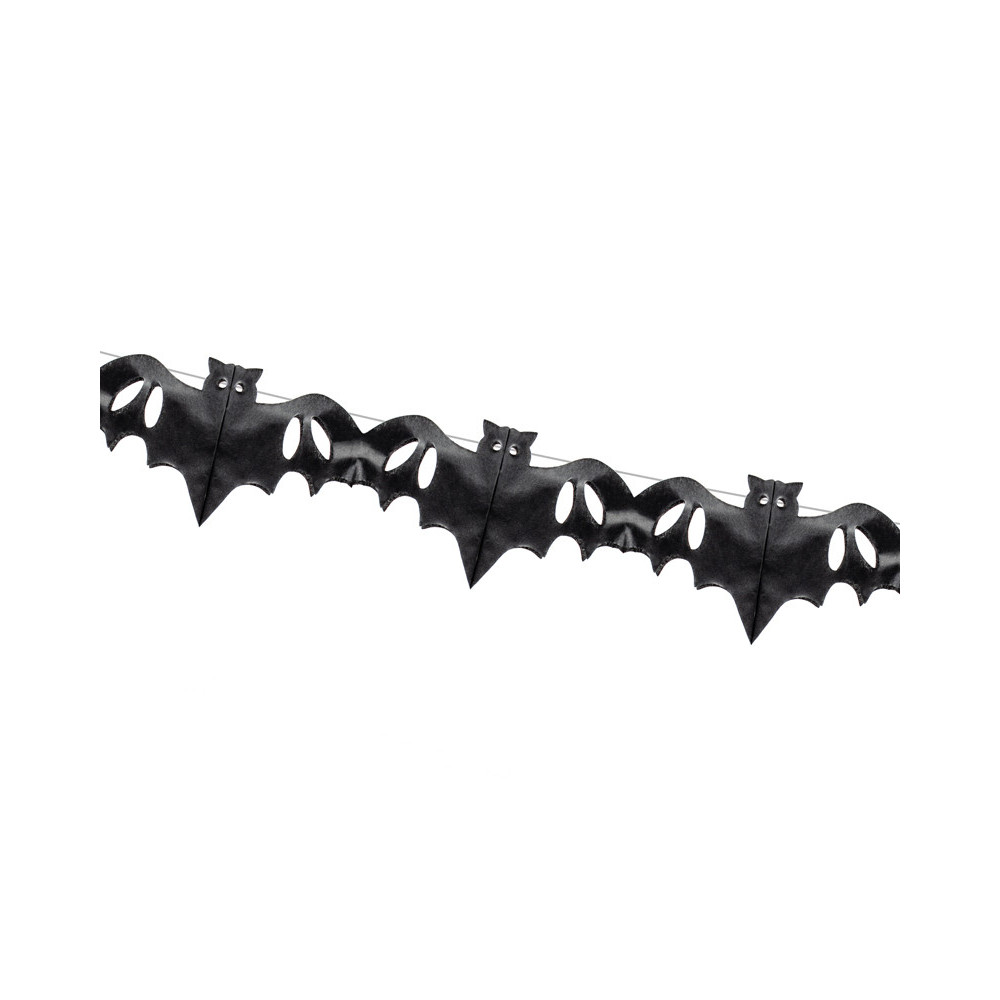 Paper garland Bats - black, 4 m
