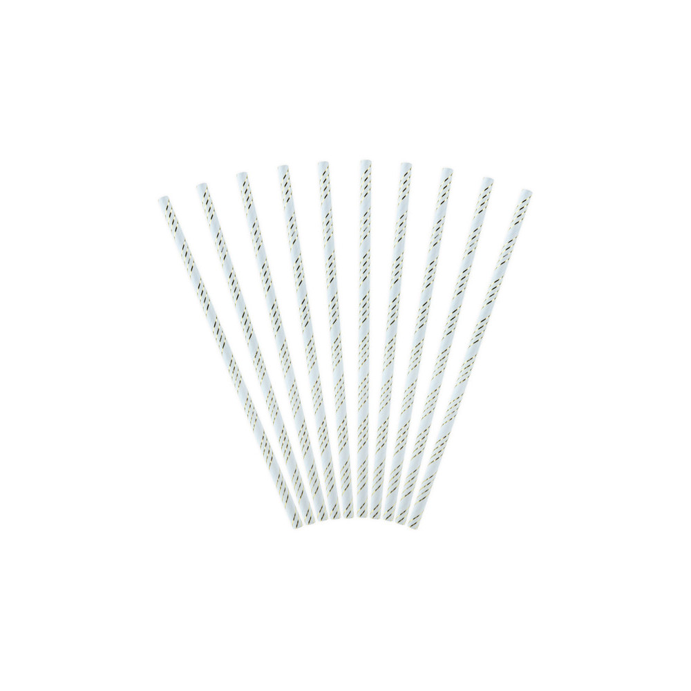 Paper straws - light blue, 19,5 cm, 10 pcs.