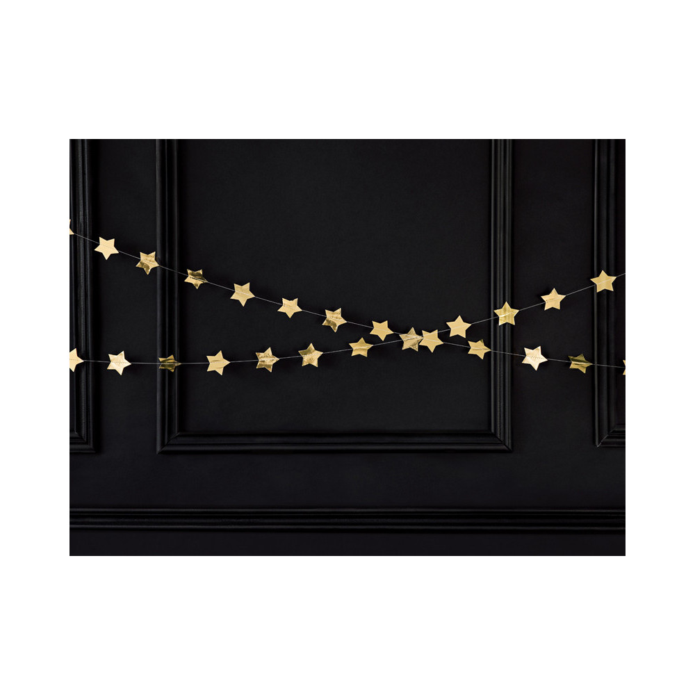 Garland Stars - gold, 3,6 m