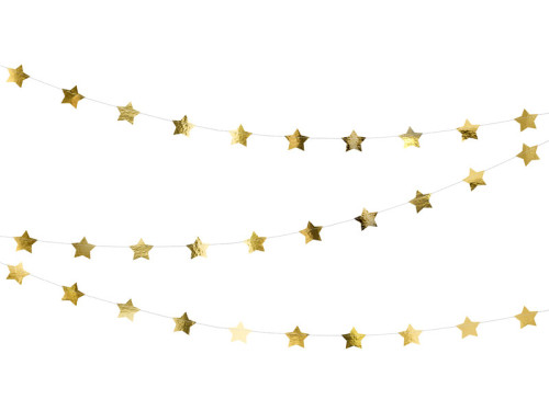 Garland Stars - gold, 3,6 m