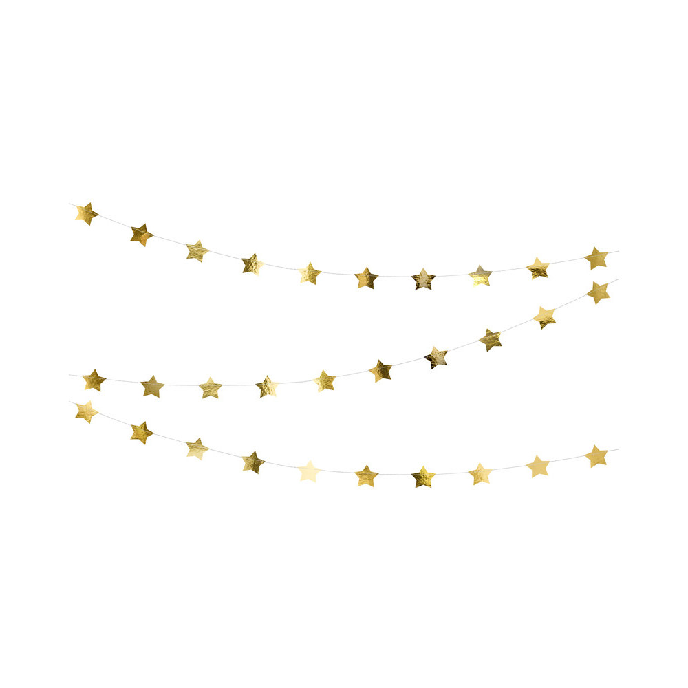 Garland Stars - gold, 3,6 m