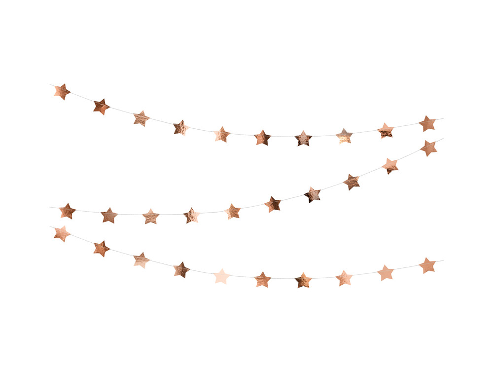Garland Stars - rose gold, 3,6 m
