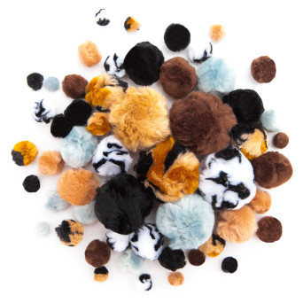 Assorted Poliester Pompoms - DpCraft - colorful, 7 mm, 380 pcs.