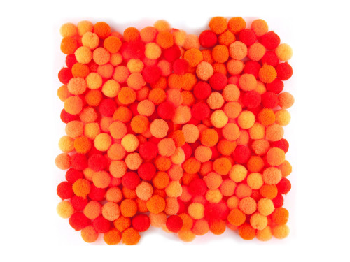 Assorted Poliester Pompoms - DpCraft - orange, 1 cm, 120 pcs.