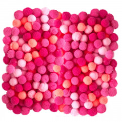 Assorted Poliester Pompoms - DpCraft - pink, 1 cm, 120 pcs.