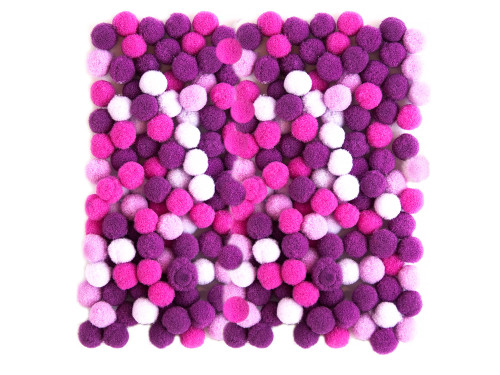 Assorted Poliester Pompoms - DpCraft - green, 1 cm, 120 pcs.Assorted Poliester Pompoms - DpCraft - purple, 1 cm, 120 pcs.