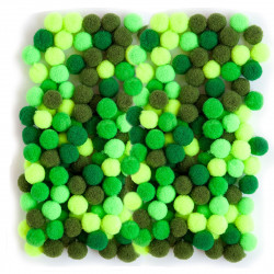 Assorted Poliester Pompoms - DpCraft - green, 1 cm, 120 pcs.