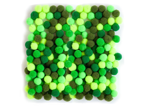 Pompony poliestrowe - DpCraft - zielone, 1 cm, 120 szt.