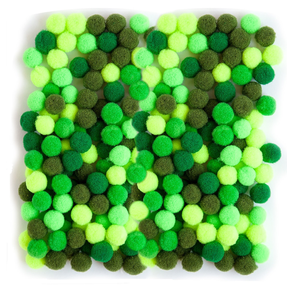 Pompony poliestrowe - DpCraft - zielone, 1 cm, 120 szt.