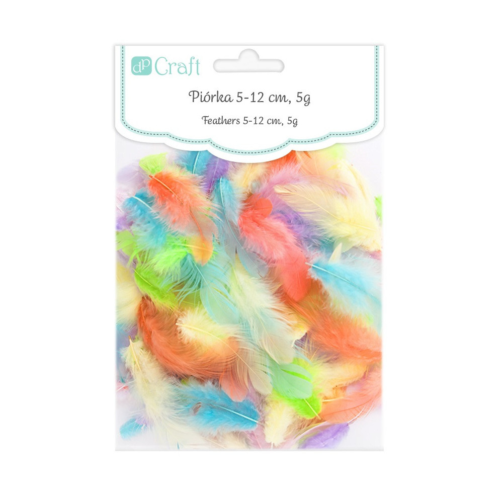 Piórka dekoracyjne, kolorowe - DpCraft - pastel, 5 g