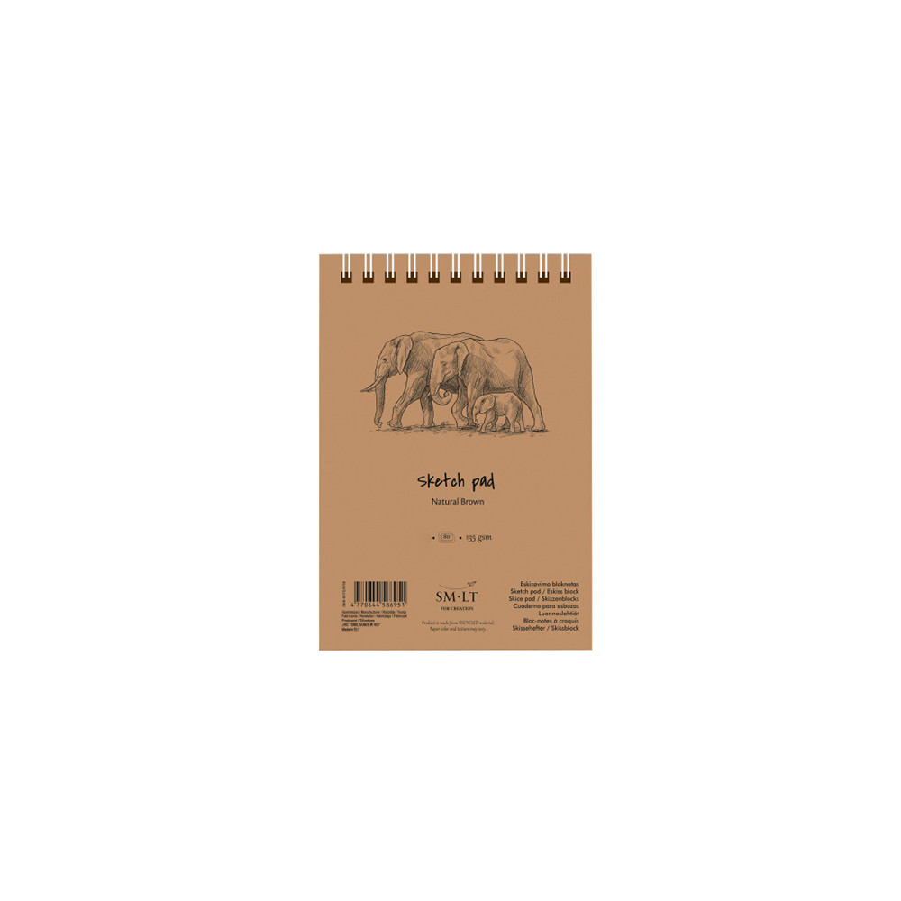 Sketch pad Authentic Brown A4, 135 g, 80 sheets