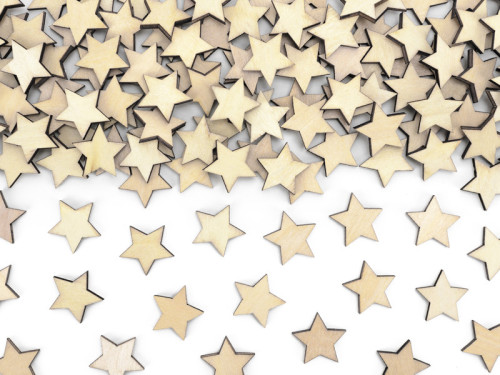 Wooden confetti Stars - 2 x 2 cm, 50 pcs.