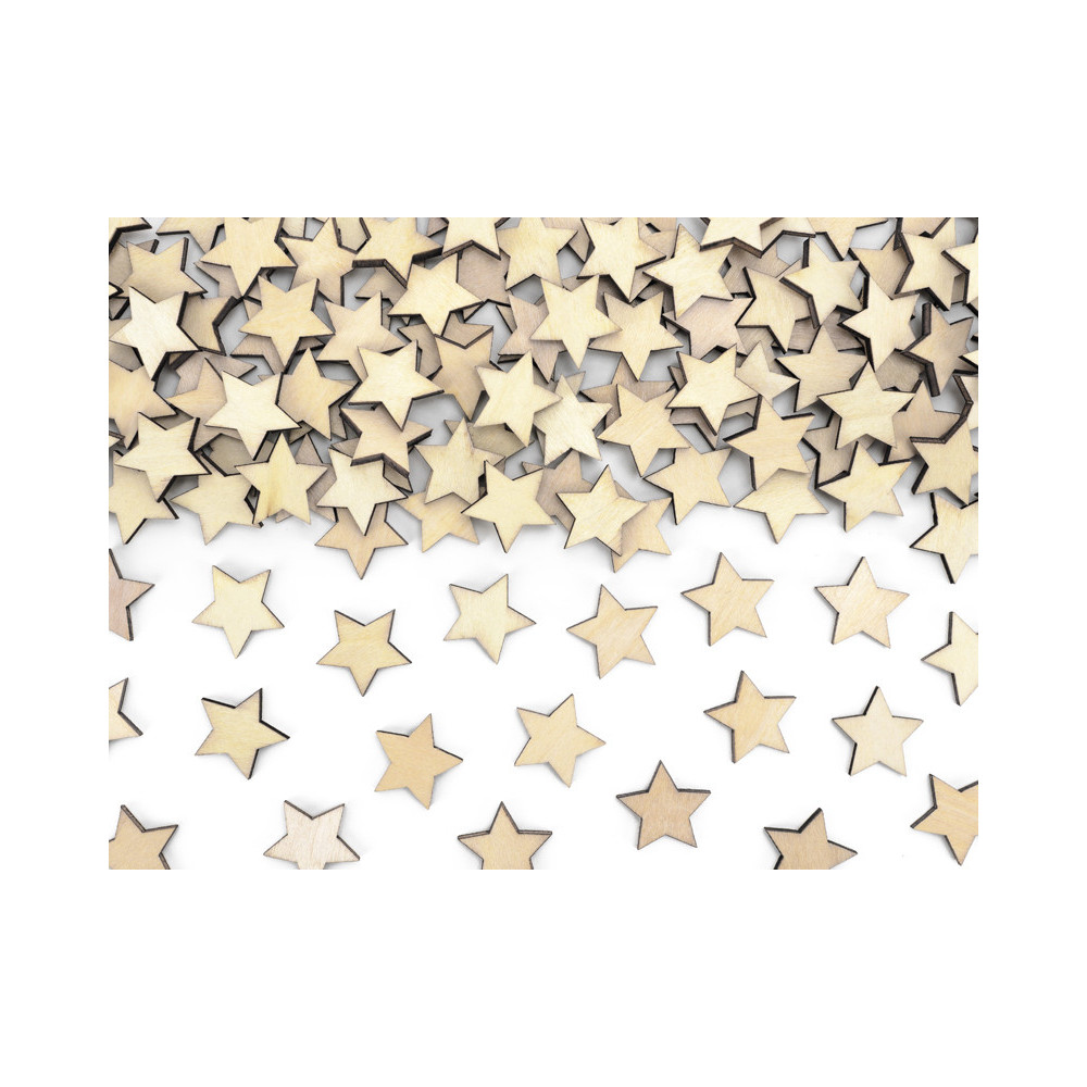Wooden confetti Stars - 2 x 2 cm, 50 pcs.